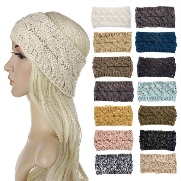 

hair accessories crochet turban knitted headband elastic bands winter ear warmer wide knitting woolen