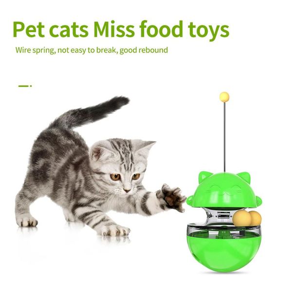 

cat toys funny tumbler pets slow entertainment toy teaser leakage container