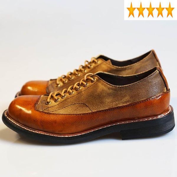 

dress shoes leather retro british genuine cow safety men big round toe handmade quality couple italian business formal derby, Black