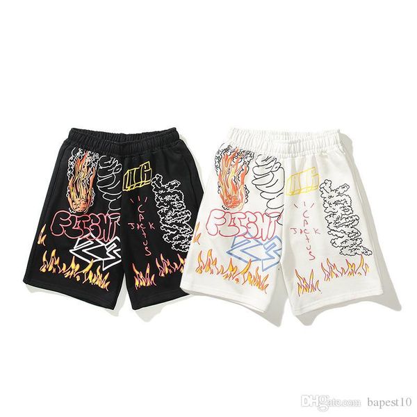 

famous designer sports shorts pants men women casual tour around the same paragraph flame graffiti black and white summer m-xxl size
