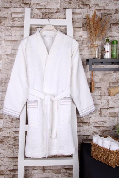 

women's sleepwear 100% cotton kimono towel pique bathrobe, Black;red