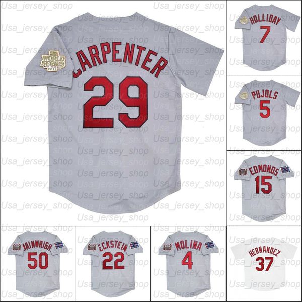 

retro baseball jersey 1979 2006 and 2011 jerseys 5 albert pujols 15 jim edmonds 4 yadier molina 29 chris carpenter 7 holliday, Blue;black