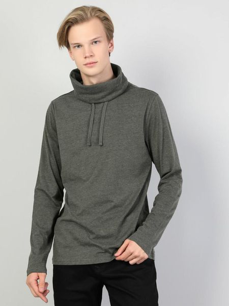 

colins men regular fit green long sleevetshirt men's casual shirts, White;black