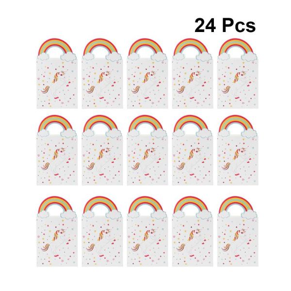 

gift wrap 24pcs paper bags with rainbow handle party candy