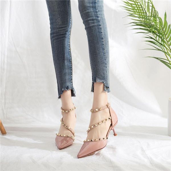 

rivet pointed-toe high heel shoes rome thin heeled bandage cloth sandals bridesmaid wedding women's, Black