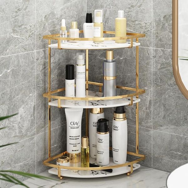 Ganci Guide Nordico Portawater Bagno Cosmetici Tavolo Lavaggio Scaffale Collezione Triangolare Accessori angolari da parete