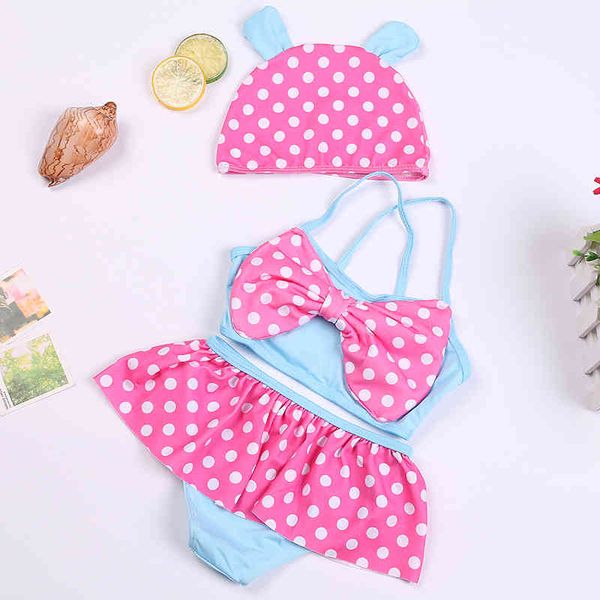 

baby swimsuit baby girl cute princess split cap suit swimsuit, Blue