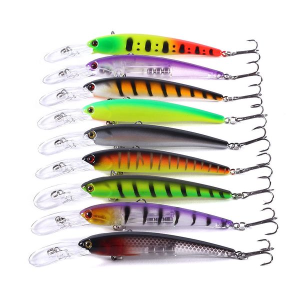 

suspending minnow swimbaits bioniclaser freshwater fishing lure 12.5cm 11g shallow diving striped painted bass bait