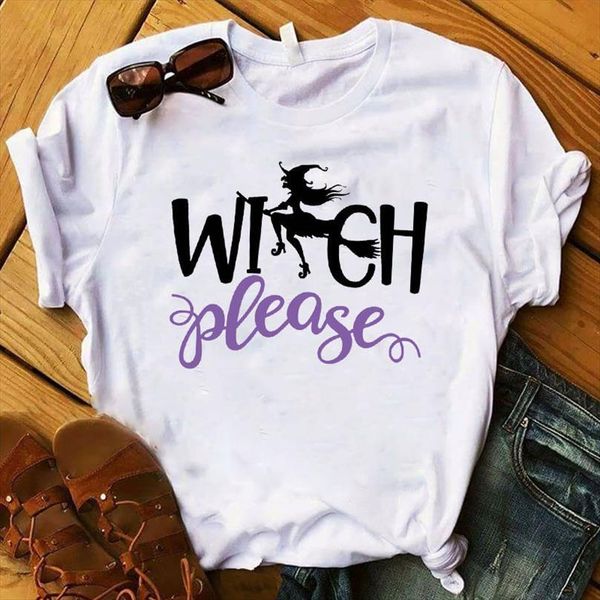 

and women lady witch mens t shirts please printed ladies short sleeve loose tee female clothes graphic, White;black