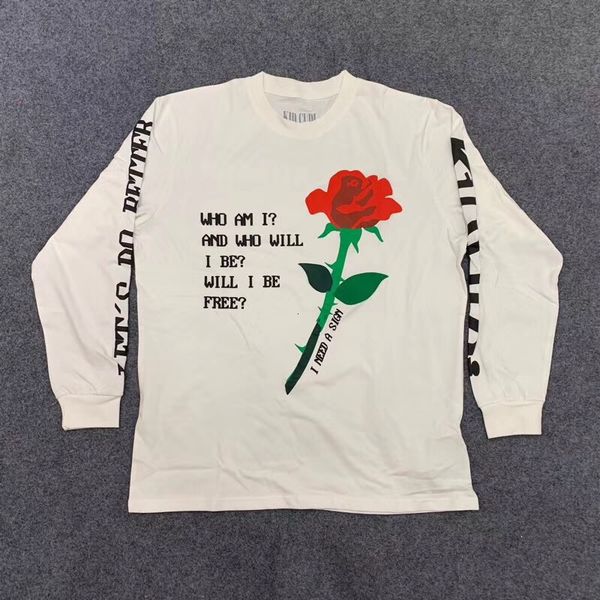

t shirt 19ss latest fall/winter hip hop kanye cpfm.xyz rose golden long sleeve t shirt men women casual cotton t-shirts tees, White