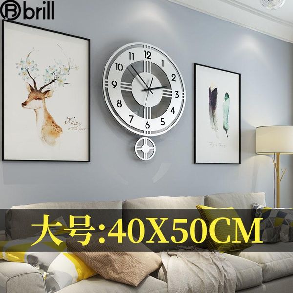 

wall clocks european large clock 3d living room pendulum decor stainless steel creative watches home orloge mural