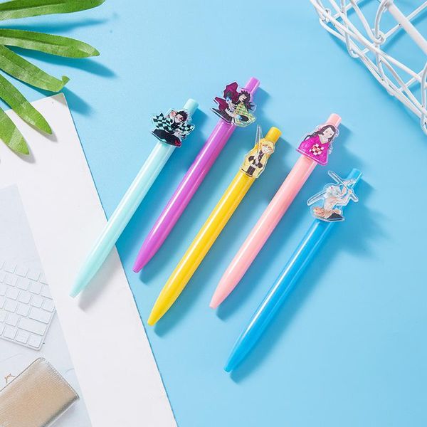 

ballpoint pens 1pcs anime demon slayer pen candy color ballpen for cute school supplies writing japanese stationery, Blue;orange