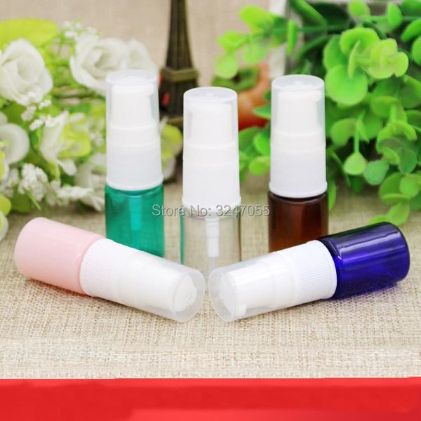 

storage bottles & jars 5ml 50pcs 100pcs small empty plastic cosmetic liquid refillable bottle, diy pink elegant lotion pump container, toner