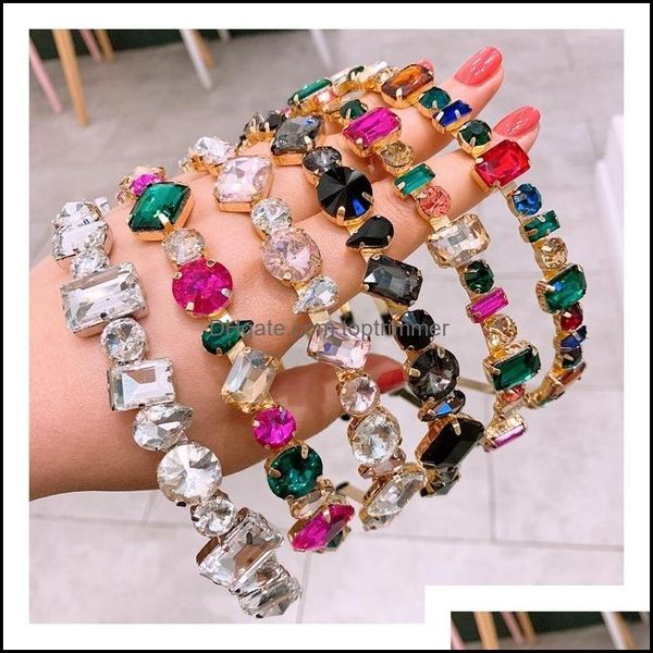 

headband aessories & tools productsfashion charm crystal headbands for women colorf stud diamond head hairband shiny bling rhinestone hair b, Black;brown