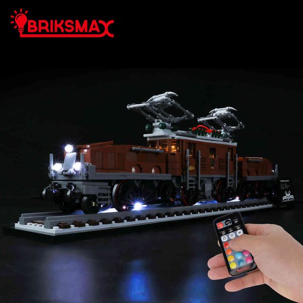 BriksMax Kit luci LED per locomotiva coccodrillo 10277 Creator, effetti RBG telecomandati X0503