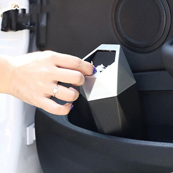 

other interior accessories portable car trash can cup holder dustbin with lid leakproof special cover garbage bin for home bedroom offic