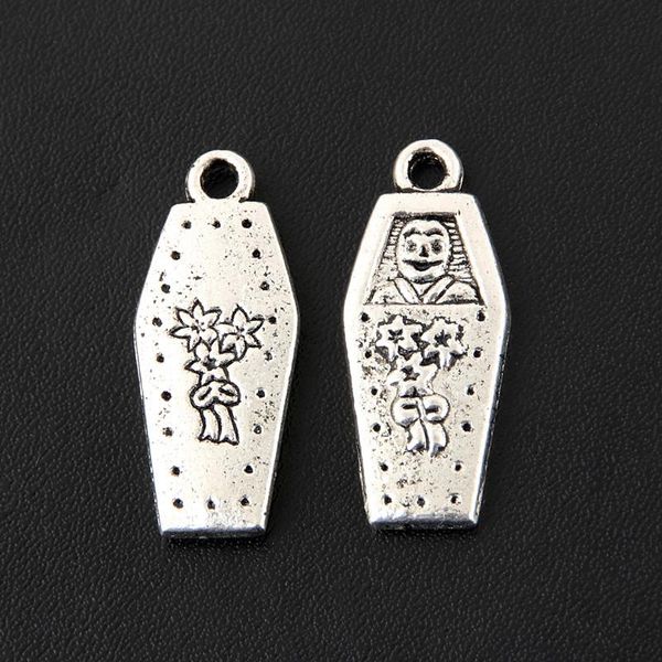 

charms 30pcs silver color 22x9mm tombstone coffin pendant fit diy jewelry making handcrafted accessories, Bronze;silver