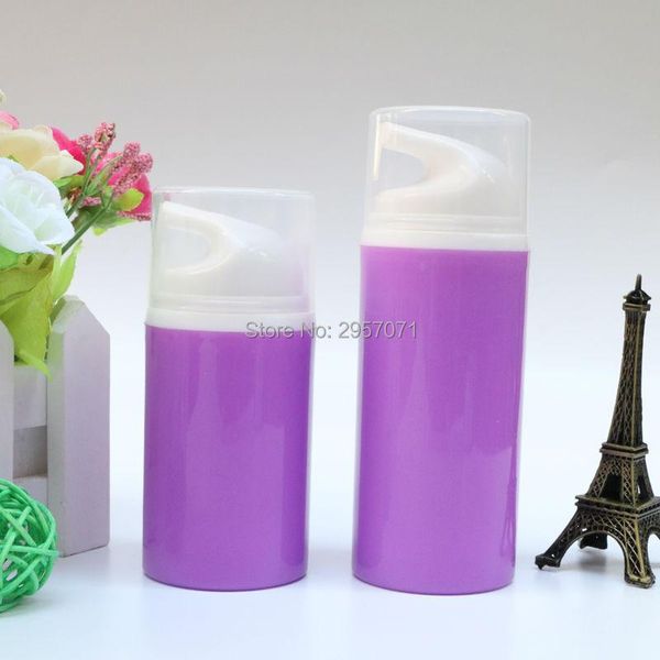 

storage bottles & jars 50ml 80ml purple cosmetic container empty airless pump plastic pp travelling liquid use 100pcs/lot dhl