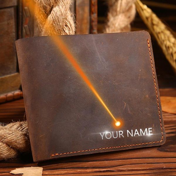 

wallets men customized genuine leather slim short card holder vintage male quality crazy horse purse, Red;black