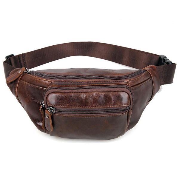 

waist bags genuine leather men casual belt bag fanny packs high quality