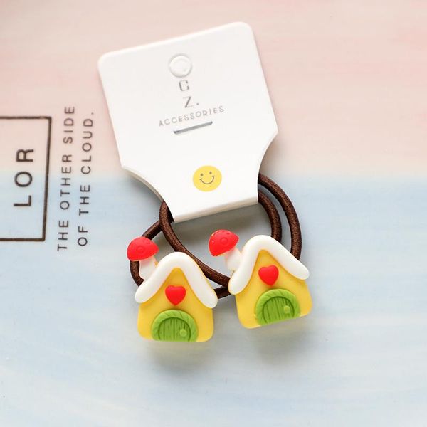 

hair accessories 2pcs girl baby christmas cartoon circle,no damage,children lovely elk elastic rubber applicable in four seasons, Slivery;white