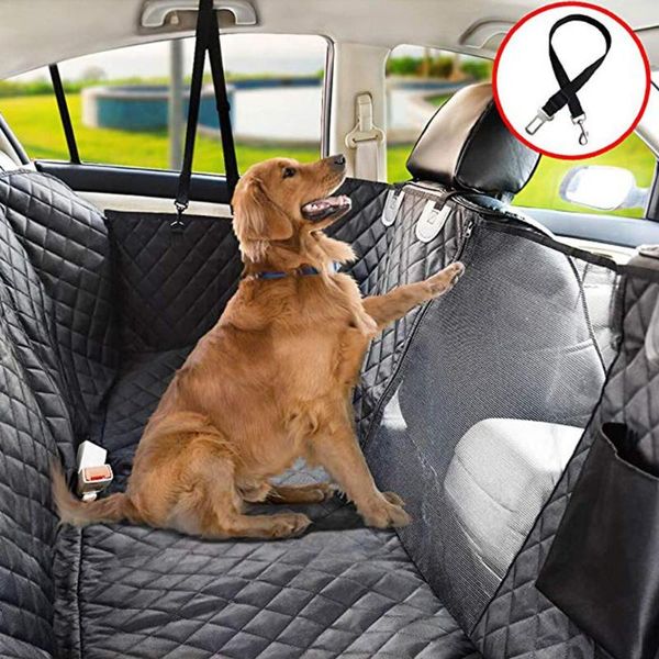 

car seat covers dog backseat cover rear row pad 100% waterproof for back with mesh window anti-scratch anti-slip pet