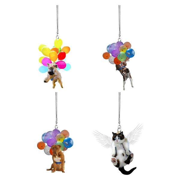 

decorative objects & figurines cat dog animal car hanging ornament with colorful balloon pendant interior aesthetic decor cute bedroom ornam
