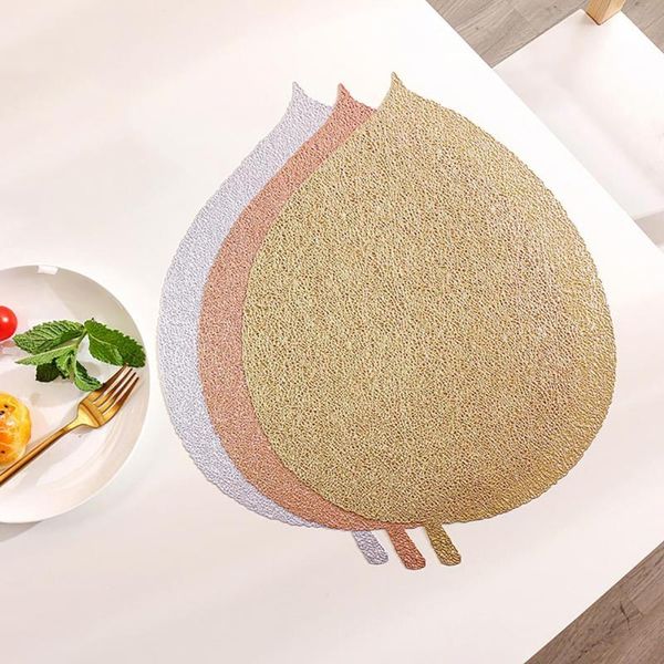 

mats & pads pvc leaf hollow placemat cup matkitchen tool for dining table bowl plate tableware pad home decoration