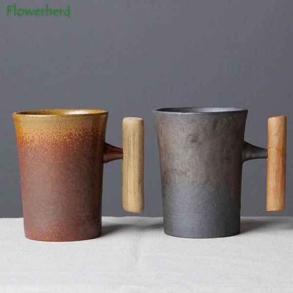 

mugs large japanese ceramic mug coffee with wooden handle porcelain tea milk cup personalized teaware coffeeware