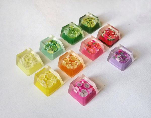 

keyboards 1pc fruit keycap cartoon design custom resin game for keyboard is suitable cherry mx