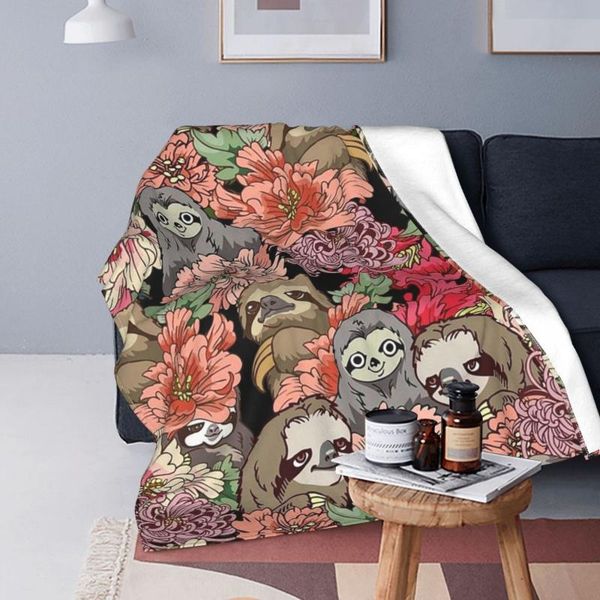 

blankets sloth pattern blanket velvet summer cute animal multi-function super soft throw for bed travel bedspread