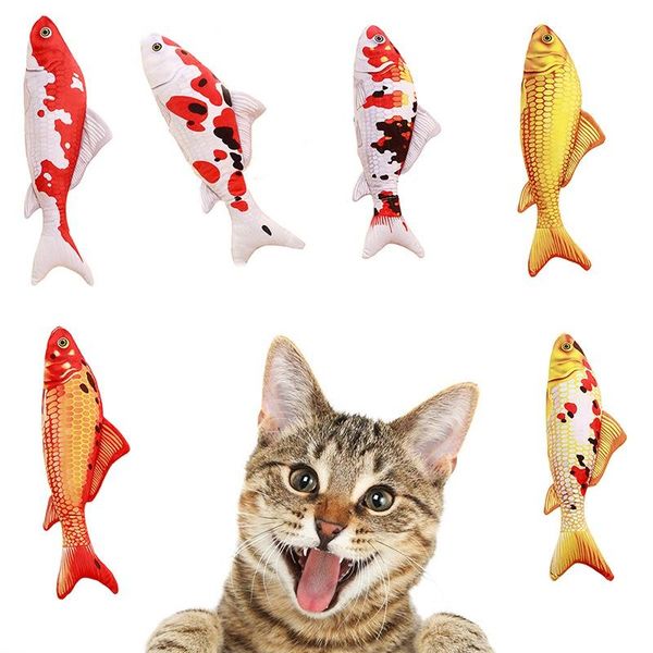 

cat toys simulation kitty chew catnip interactive plush fish kitten training product with toy supplies 1pc