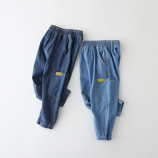 

shorts baby boys summer clothes kids boy elastic waist jeans thin section loose korean casual fashion pants, Black