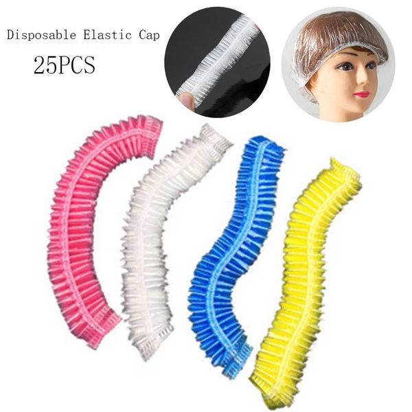 

shower caps 25pc sspa hair salon el home use cap bathing elastic one-off