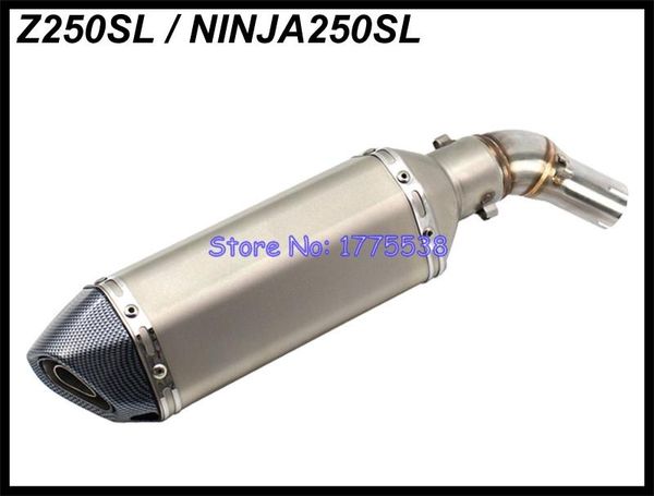 

motorcycle exhaust system carbon face link pipe for z250sl ninja 250sl muffler escape damper leak mid tube