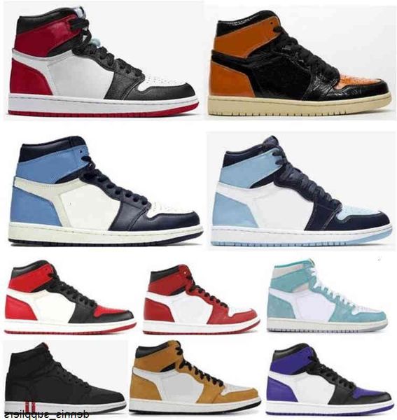 

high og 1s satin black toe shattered backboard 3.0 obsidian basketball shoes men women 1 unc patent paris sneakers with
