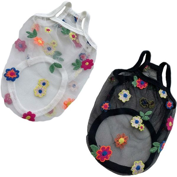

dog apparel white black clear princess dress for girls weeding party sleeveless vest embroidery flower pet skirt small dogs xl