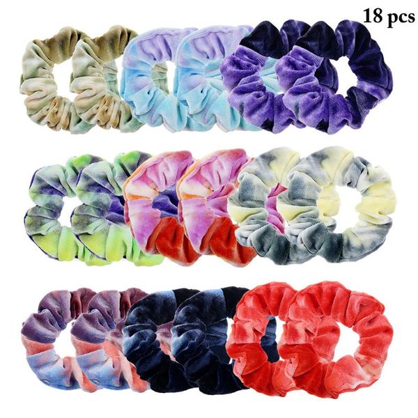 

hair accessories 18pcs women gradient scrunchies fashion elastic tie ropes band ponytail holder headband