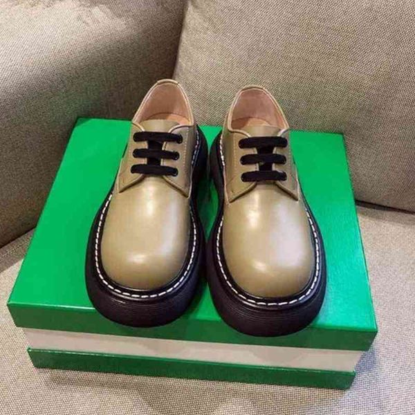 

round head thick bottom lace up martin boots women's winter new leather big avocado green high boots, Black