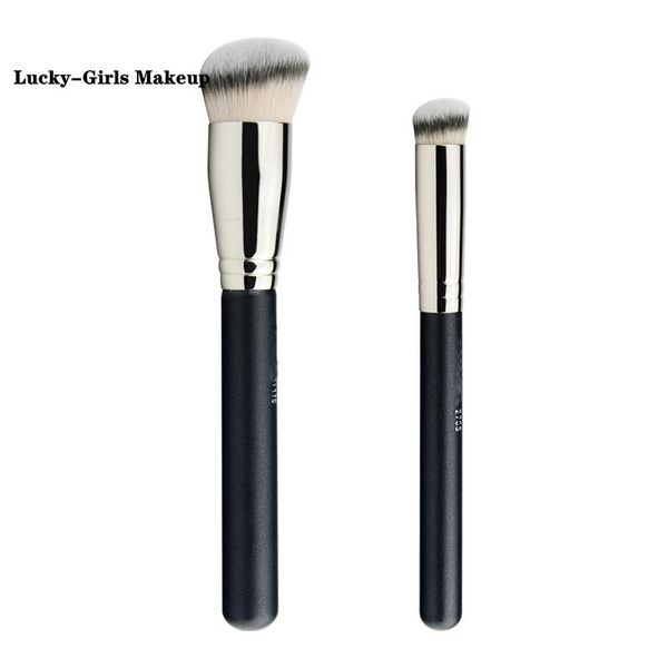 

makeup brushes lucky-girls 2pc powder foundation liquid concealer bb cream brush dense angled synthetic hair tool
