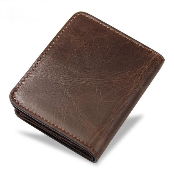 

wallets leather men's wallet casual retro short multi-card coin, Red;black