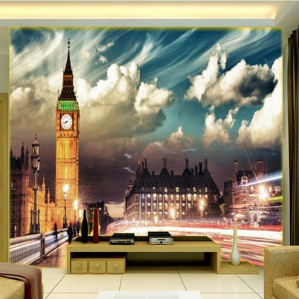 

wallpapers drop custom po wallpaper europe american style london street tv backdrop mural living room el hall
