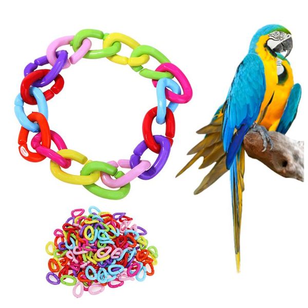 

other bird supplies 100pcs/lot plastic parrot toys c-clips hooks chain c-links sugar glider rat toy parts parakeet accessories
