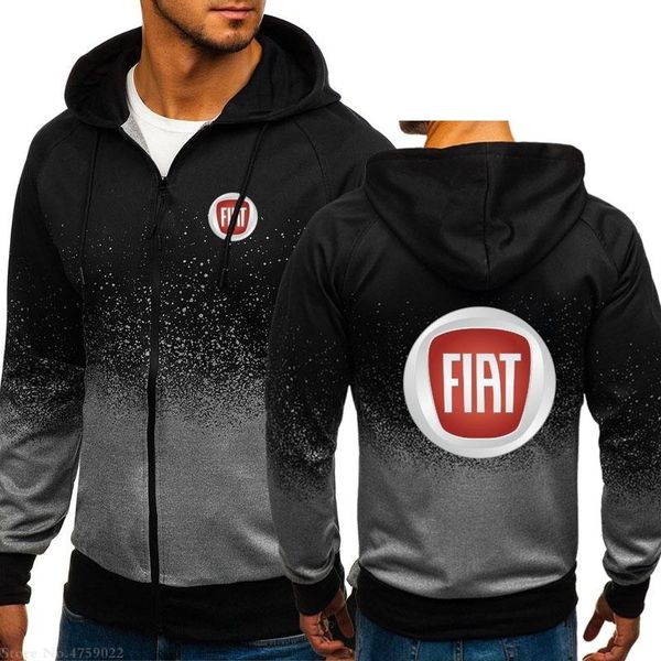 

men's hoodies & sweatshirts 2021 spring and autumn fiat logo sweatshirt zip hooded jacket high-quality harajuku clothing, Black