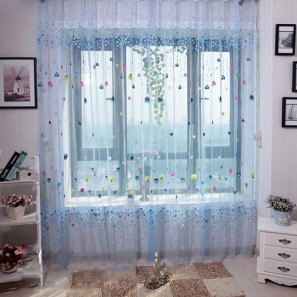 

curtain & drapes 1pcs romatic balloon tulle voile door window curtains drape panel sheer scarfs valances for living room 2 colors