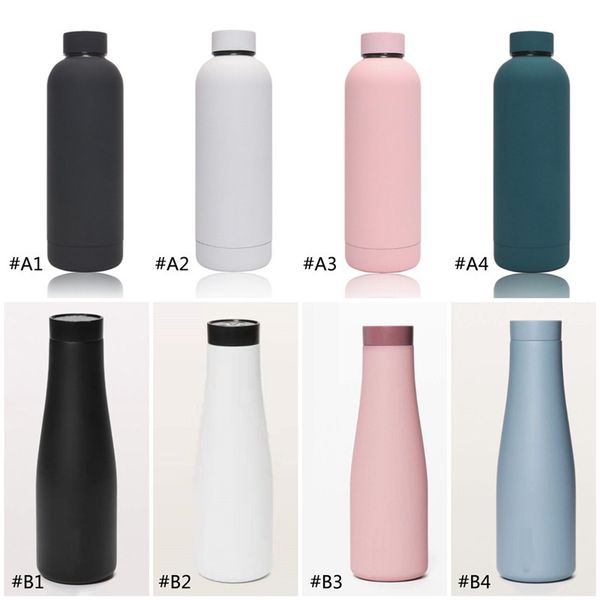 

water bottle vacuum yoga fiess bottles simple pure color straws stainless steel insulated tumbler mug cups with lid thermal