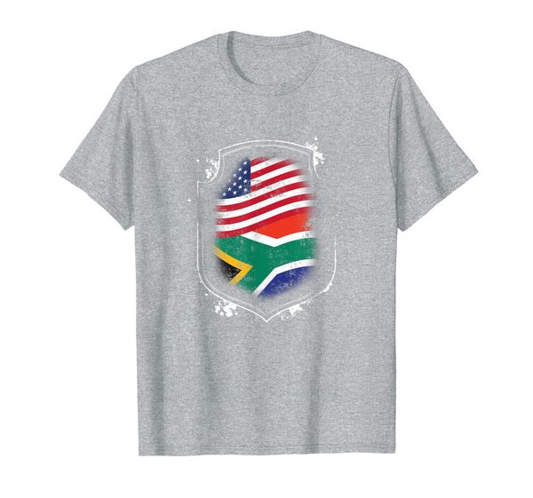 

south african american flags of south africa and usa t-shirt, White;black