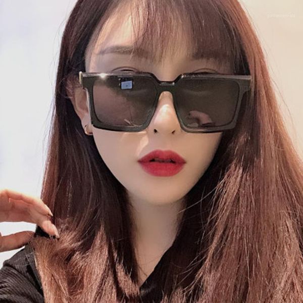 

oversized square sunglasses women men fashion vintage driving decorative shade glasses classic brand designer eyeglasses uv400, White;black