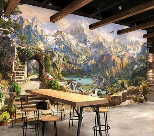 

wallpapers papel de parede retro european landscape 3d wallpaper mural,living room bedroom wall papers home decor