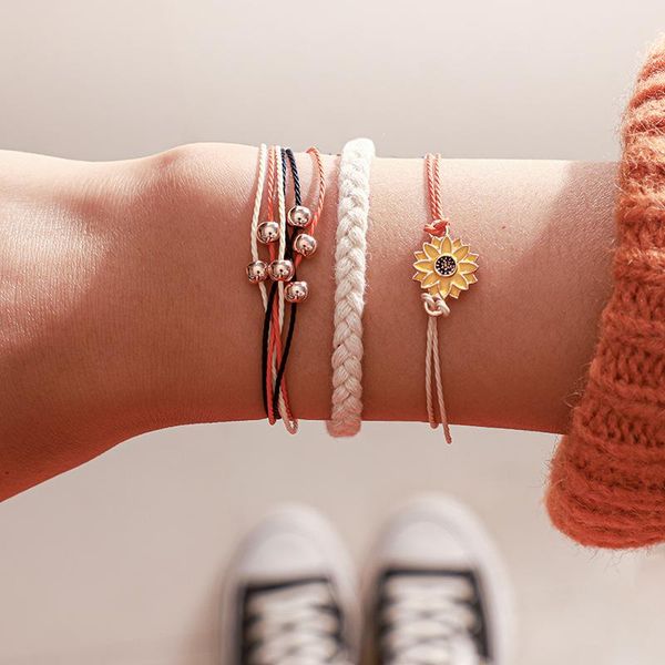 

charm bracelets national style paired for couples rosary beads bracelet real gold men woman fashion 2021 bead jewelry flower, Golden;silver